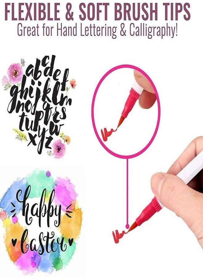 Amitasha 24 Shades Dual Tip Washable Markers Pen Set Water Color Soft Head Fineliner Pens for Kids Drawing Art Craft Painting Calligraphy Journal Birthday Christmas Gift - Image 3
