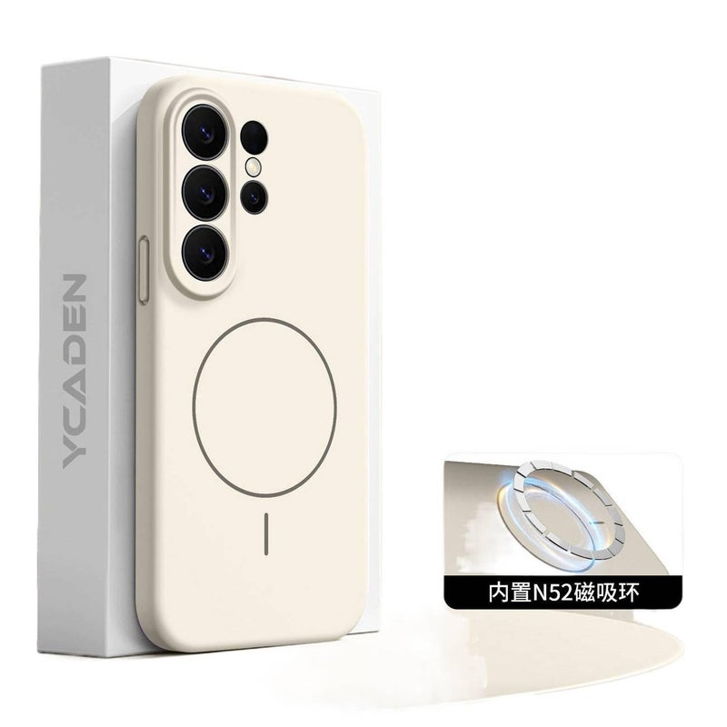 MagSafe Case | Drop Protection | Strong Magnetic | Antique White TPU | Shockproof Cover for Samsung Galaxy S23 Ultra - Image 1