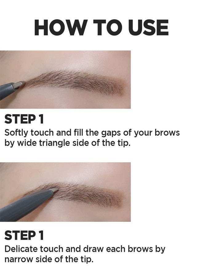 the SAEM THESAEM Artlook Eyebrow Definer Pencil with Spoolie Brush 03 Gray Brown - Long Lasting Eyebrow for Soft Textured Eyebrow Makeup with Vitamin E - Triangular Pencil - Image 5