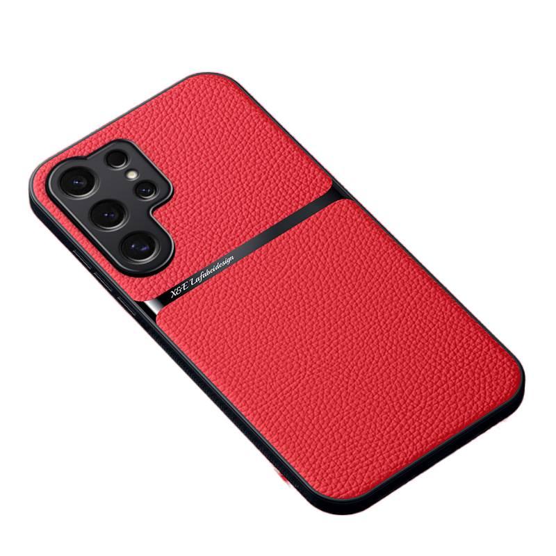 MagSafe Case Leather Protective Texture for Samsung Galaxy A52 with Texture in Red for Personal Use - Image 1