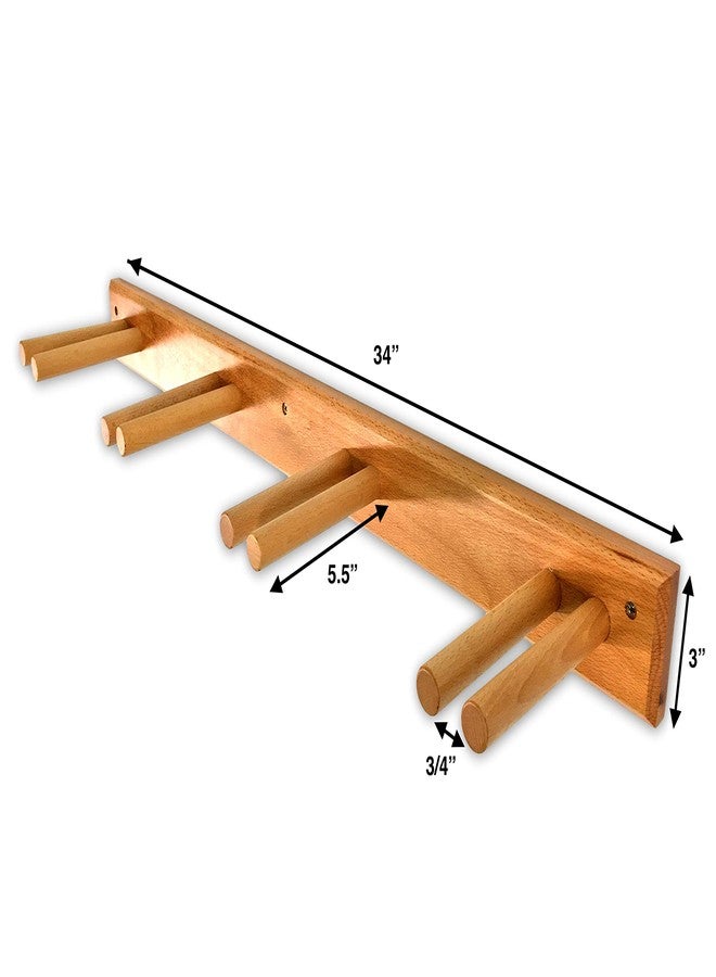StoreYourBoard Timber Ski Wall Rack, 4 Pairs of Skis Storage, Wood Home and Garage Mount System, Natural Wood - Image 3