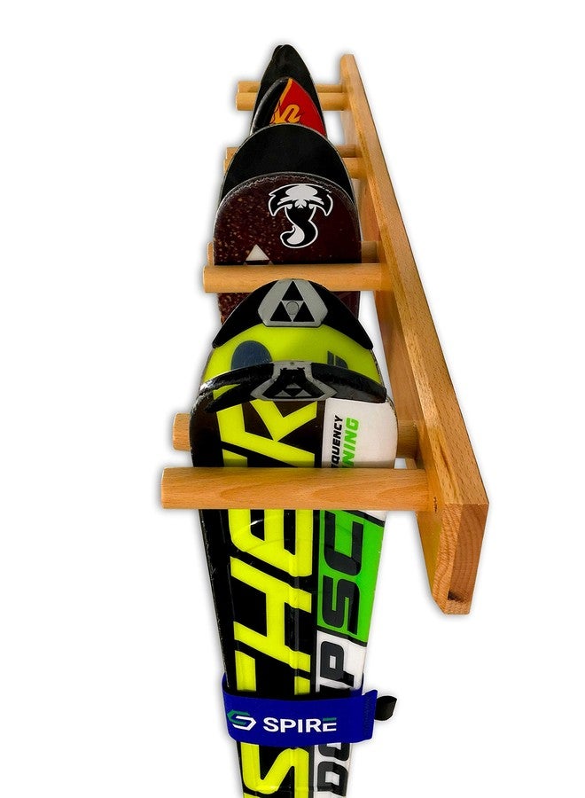 StoreYourBoard Timber Ski Wall Rack, 4 Pairs of Skis Storage, Wood Home and Garage Mount System, Natural Wood - Image 5