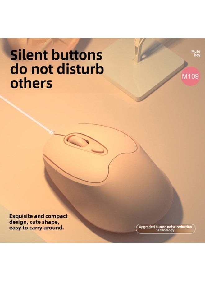 Generic - Wired Mouse Type-c Interface USB For Apple Huawei Xiaomi Notebook Tablet Phone Computer Girls-Colour:Type-c Interface-silent Gray White Rabbit - Image 1