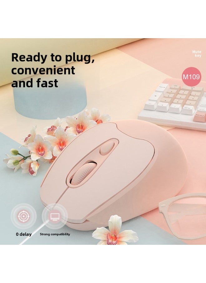 Generic - Wired Mouse Type-c Interface USB For Apple Huawei Xiaomi Notebook Tablet Phone Computer Girls-Colour:Type-c Interface-silent Gray White Rabbit - Image 1