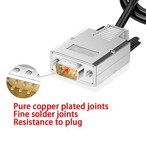 ANMBEST DB9 Solderless Breakout Connector with 5Ft 24AWG Replacement Cable, Metal Shell RS232 D-SUB Serial to 9-Pin Port Terminal Male Adapter Connector Breakout Board - Image 2