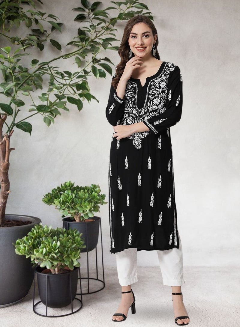 الايا كورتا رايون شيكانكاري مطرزة يدويًا للنساء-AL3451  - Image 1
