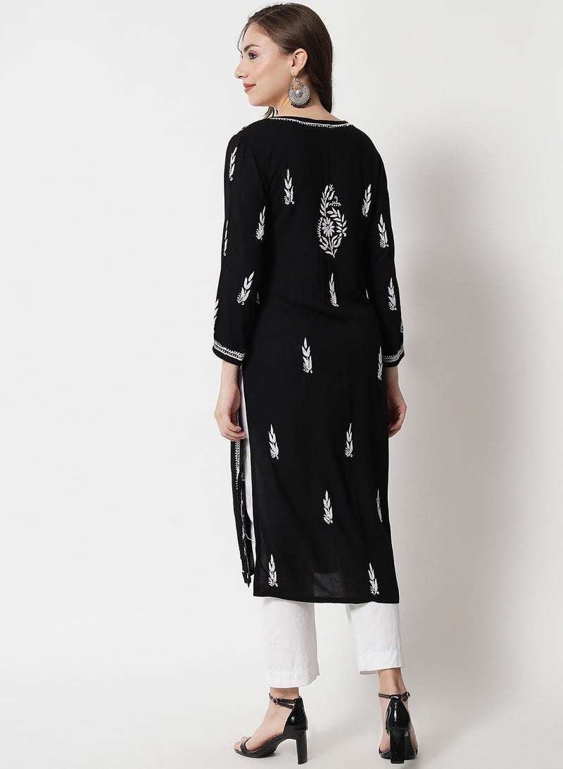 الايا كورتا رايون شيكانكاري مطرزة يدويًا للنساء-AL3451  - Image 2