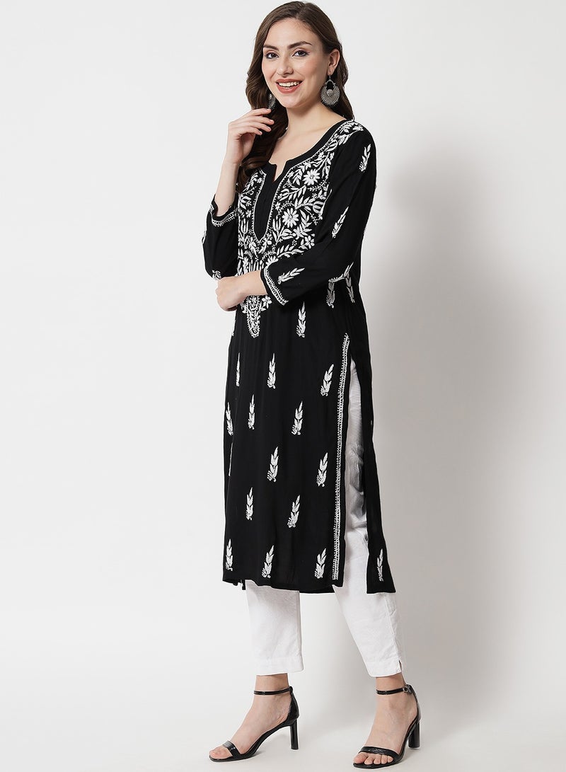 الايا كورتا رايون شيكانكاري مطرزة يدويًا للنساء-AL3451  - Image 3