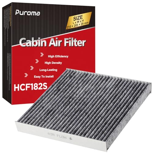 Puroma فلتر هواء المقصورة من بوروما 1 عبوة مع فحم نشط بديل لـ CP182، CF11182، متوافق مع هوندا CR-V، سيفيك، أكورد، أوديسي، HR-V، كلاريتي، CR-Z، فيت، إنسايت، أكورا MDX، RDX، TLX، إنتيغرا - Image 1