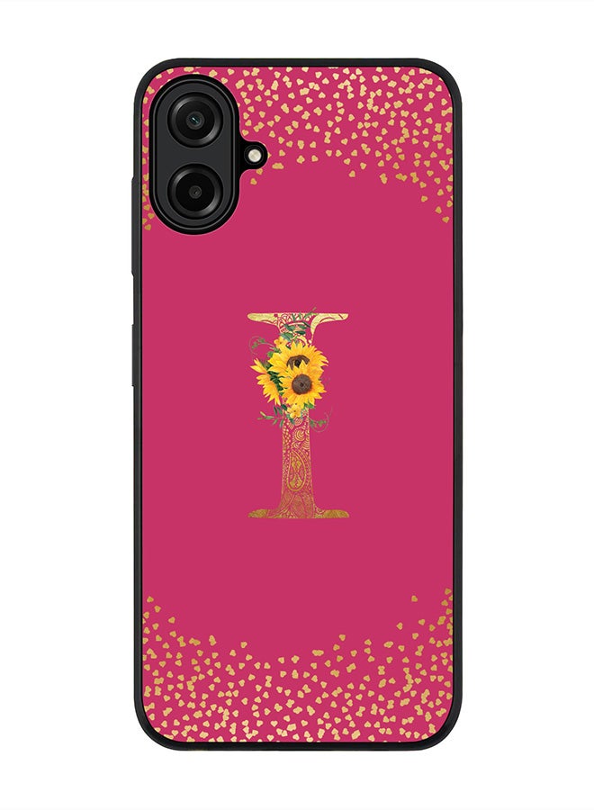 Stylizedd For Samsung Galaxy A07 4G Case,Slim fit Camera Protection, Shockproof Thin Phone cover  - Custom Floral Monogram - I ( Deep Pink )