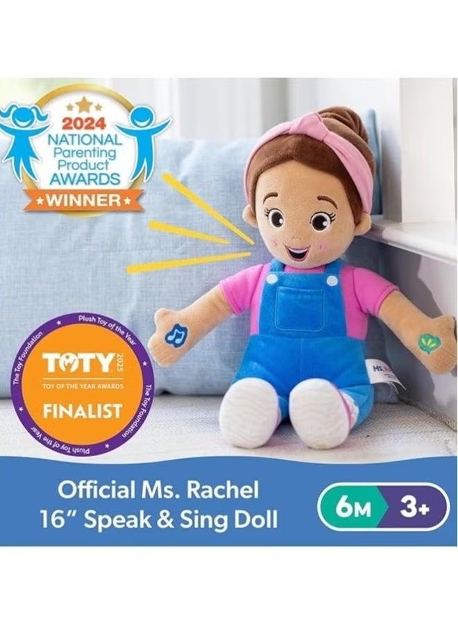 Ms. Rachel Official Speak u0026 Sing Doll, 12” Tall Interactive Toy with 4 Songs u0026 16+ Phrases, Toddler Toys for Girls u0026 Boys Ages 6 Months to 3+ Years - Image 2