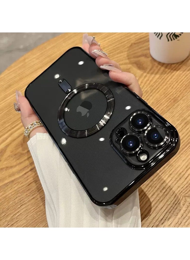Electroplated CD Pattern Dustproof Mobile Phone Case Apple Magsafe Magnetic Soft Case