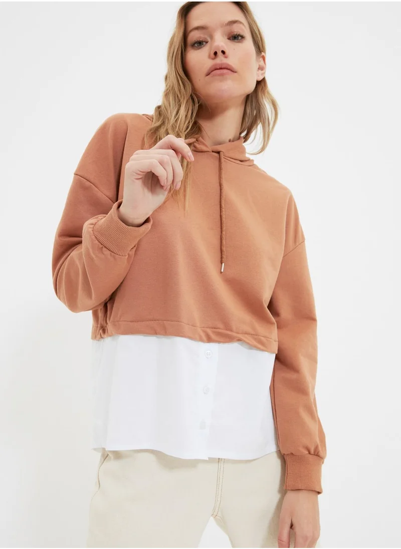 trendyol Colorblock Pullover Hoodie