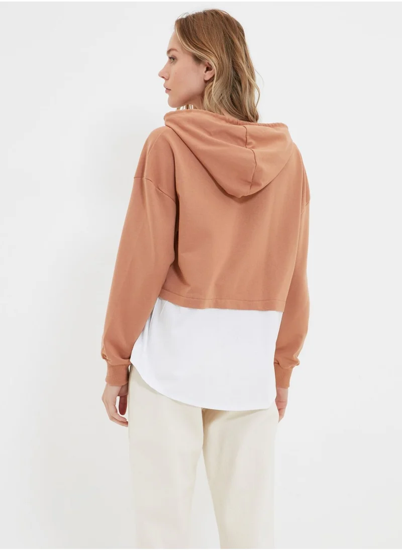 trendyol Colorblock Pullover Hoodie
