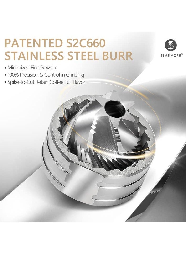 TIMEMORE Chestnut C3 ESP Manual Coffee Grinder, Hand Coffee Grinder with Internal Adjustable Grind Setting, Stainless Steel S2C Conical Burr Coffee Grinder, for Espresso to French Press - Black - Image 2