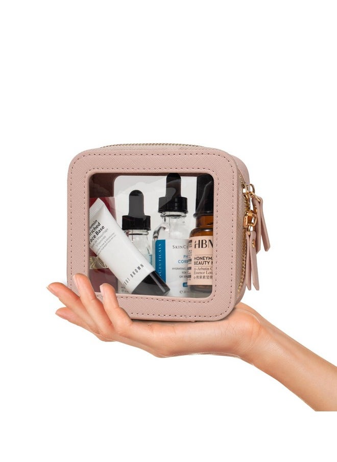 LETGO - Clear Makeup Bags Casetsa Approved Toiletry Bag With Zippermini Clear Makeup Pouch Purse Small Organizer Travel Car Essentials Storage (Mini Nude) - Image 1