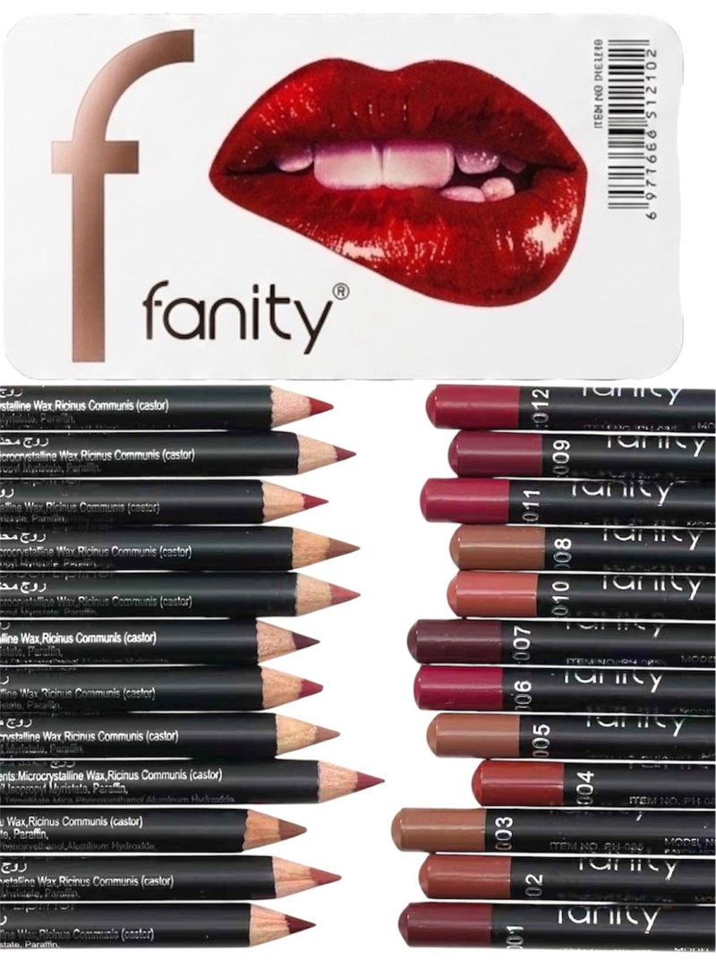 فانيتي محدد شفاه احترافية مكوّنة من 12 لونًا متنوعًا تمنحك تحديدًا دقيقًا وثباتًا يدوم طوال اليوم. - Image 2