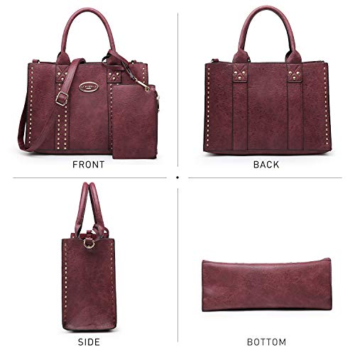 Dasein Purses Handbags for Women Tote Wallet Set Top Handle Satchel Shoulder Hobo Bag 3pcs - Image 3