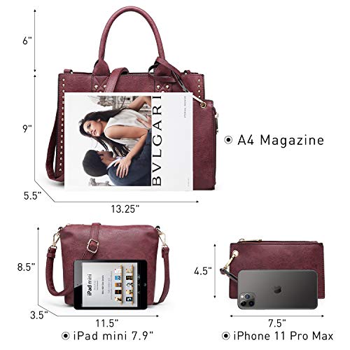 Dasein Purses Handbags for Women Tote Wallet Set Top Handle Satchel Shoulder Hobo Bag 3pcs - Image 4