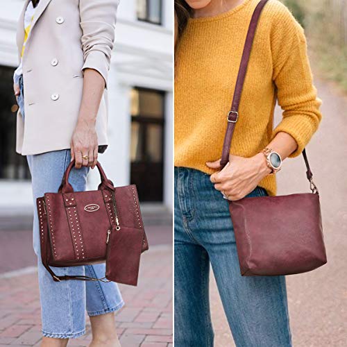 Dasein Purses Handbags for Women Tote Wallet Set Top Handle Satchel Shoulder Hobo Bag 3pcs - Image 2