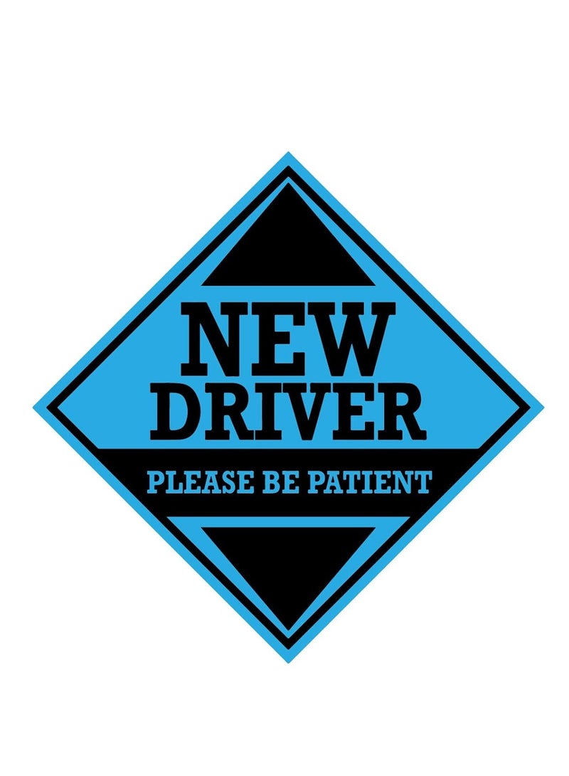 RYN New Driver Please Be patient Vinyl Decal Die Cut Bike Car Sticker for Sides Hoods Bumper Rear Sky Blue Black