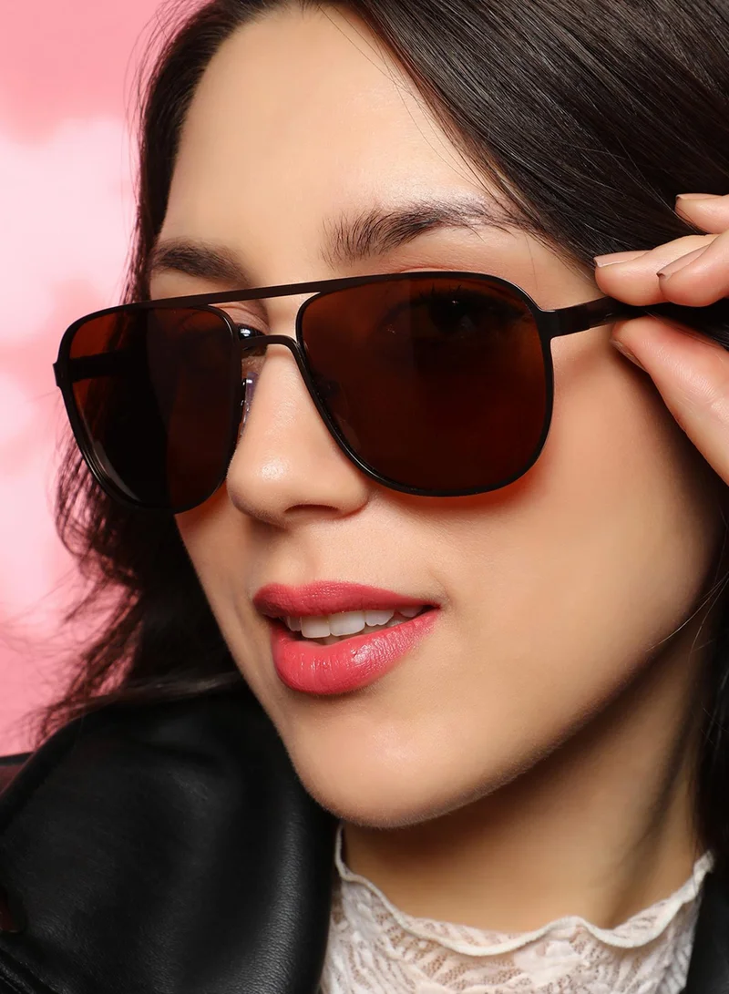 Haute Sauce The Traveller's Aviator Sunglasses - Chocolate Brown