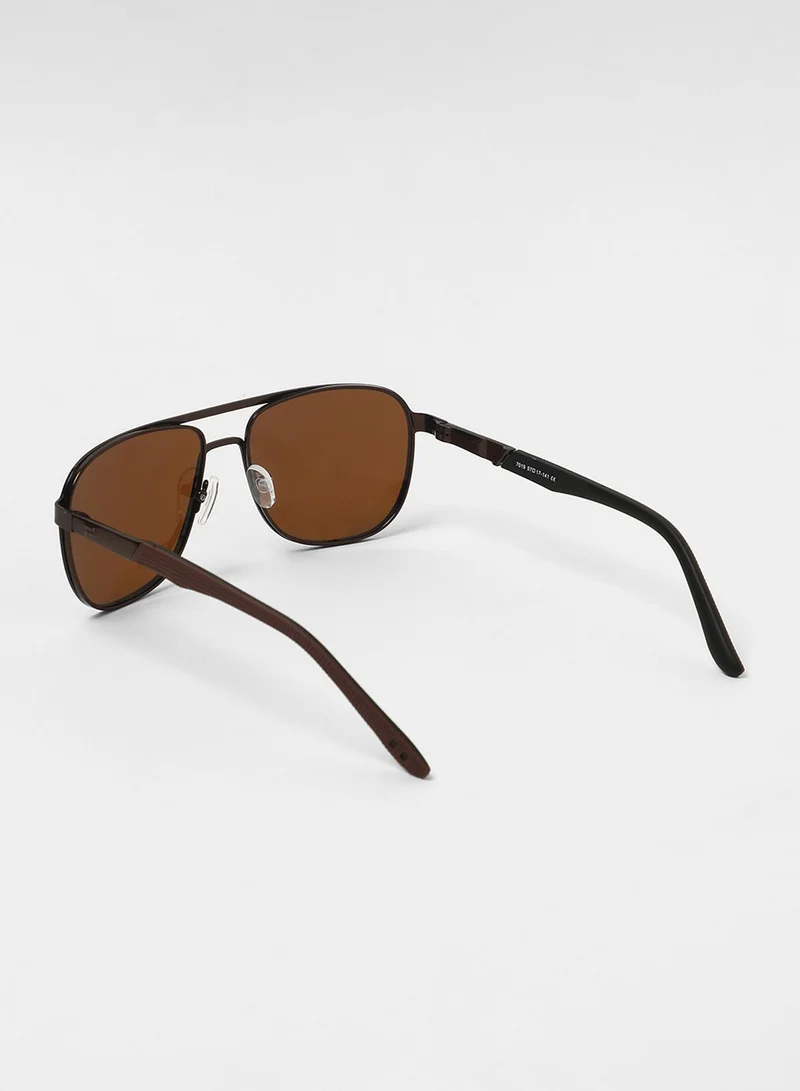 Haute Sauce The Traveller's Aviator Sunglasses - Chocolate Brown