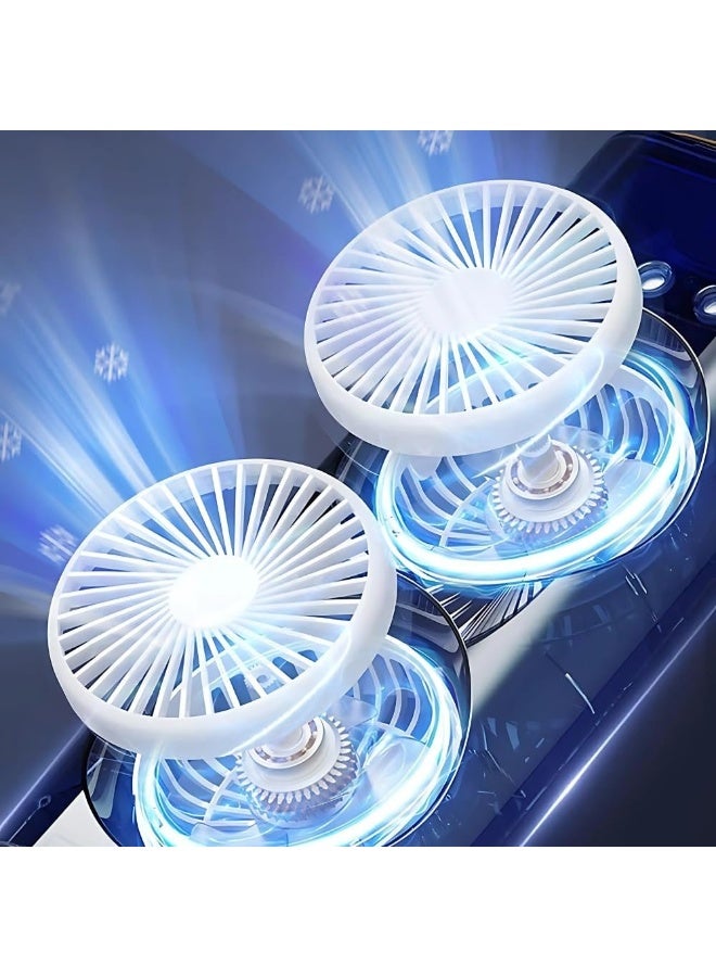 مروحة محمولة FH-666 مزدوجة مع بخاخ مياه 280 مل - تبريد فوري - بثلاث سرعات – غطاء امامي قابل للازاله لسهولة التنظيف - للاستخدام المنزلي والمكتبي – بشحن USB  - اللون ابيض - Image 4
