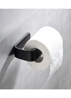Self-Adhesive Toilet Paper Holder - Black, Drill-Free Installation, Modern Design, Ideal for Kitchen and Bathroom