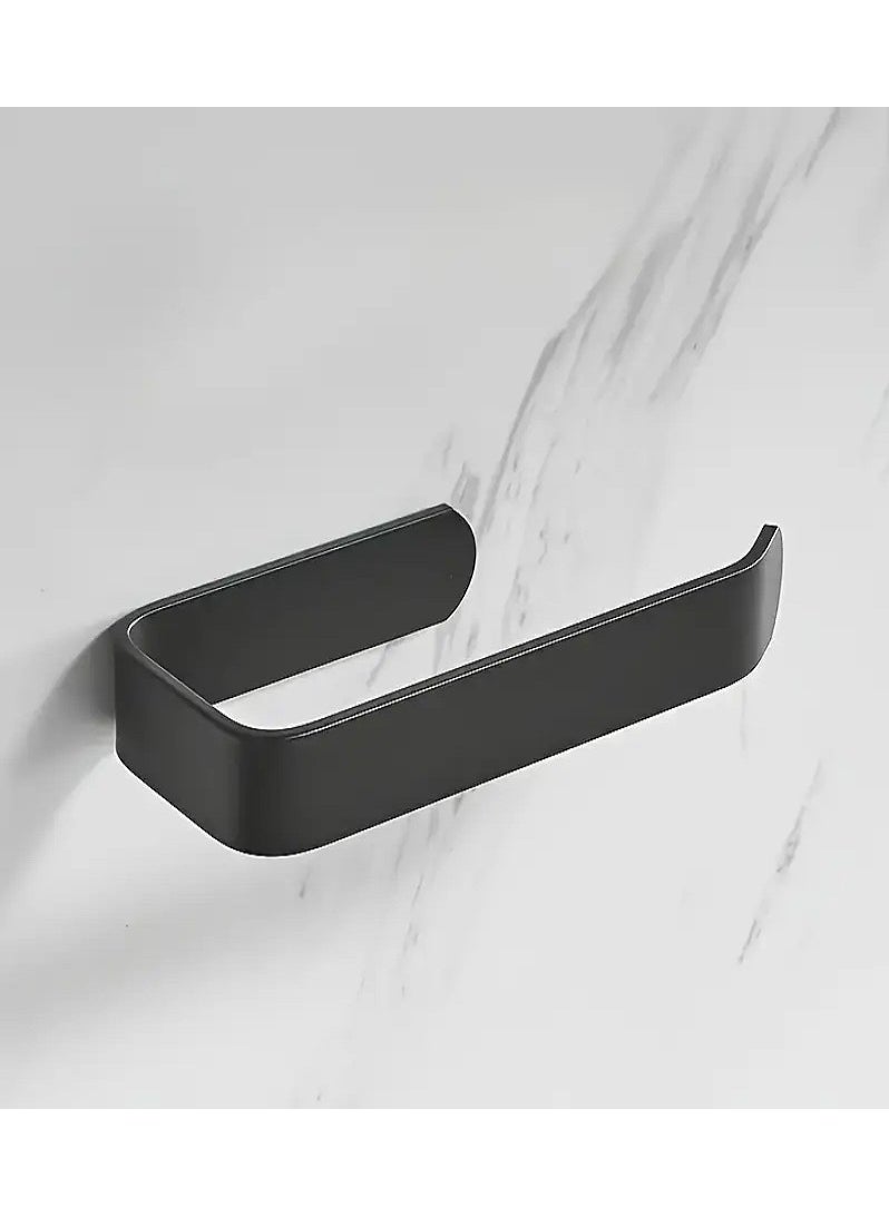 Generic - Self-Adhesive Toilet Paper Holder - Black, Drill-Free Installation, Modern Design, Ideal for Kitchen and Bathroom - Image 1