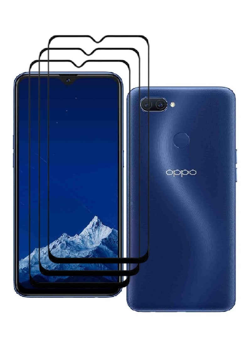 AINA 3 Pieces Tempered Glass Screen Protector 5D Designed For Oppo A11k Full Glue Edge to Edge Full Screen Coverage And Bubble Free - Image 1