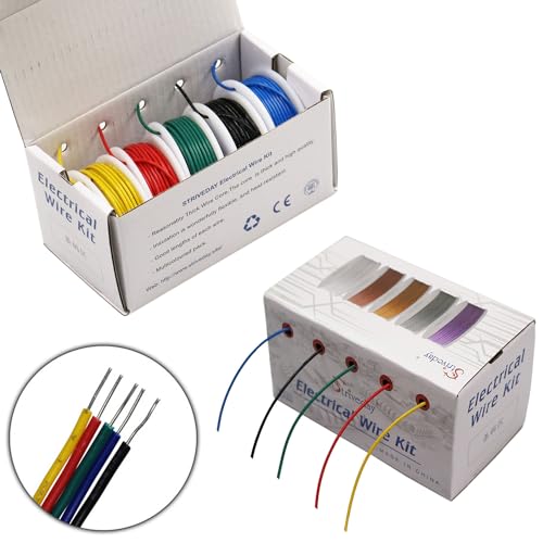 Striveday 26 AWG Gauge Hook Up Wire Kit - 5 Colors Tinned Copper PVC Solid Core Wire (300V, 1007 Standard) for Automotive, Electronics, DIY Projects (32.8ft Each Color) - Image 3