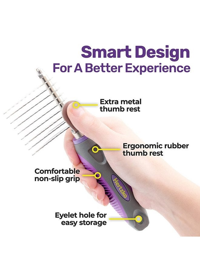 Hertzko Grooming Dematting Comb for Pets - Removes Mats and Tangles - Ideal Dematting Comb for Dogs and Cats - Grooming Tool for All Fur Types - Easy to Use and Clean - Stainless Steel - Image 4