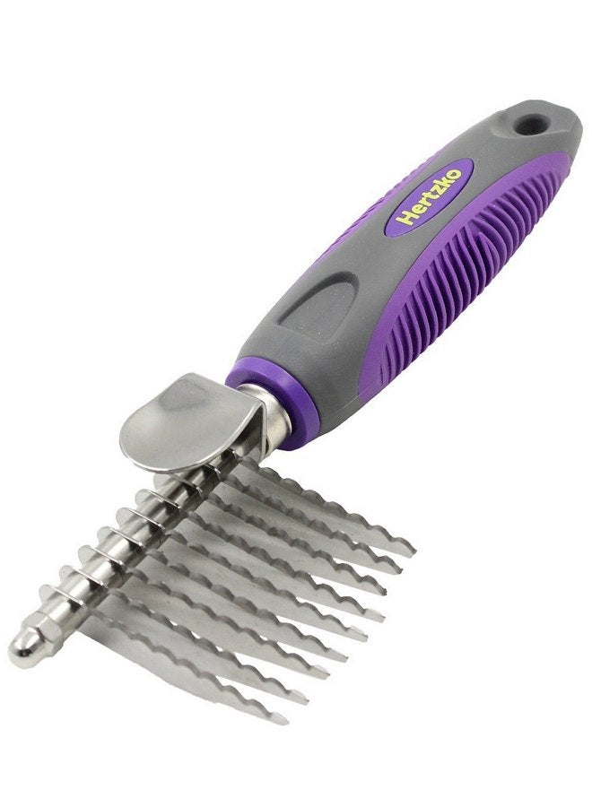 Hertzko Grooming Dematting Comb for Pets - Removes Mats and Tangles - Ideal Dematting Comb for Dogs and Cats - Grooming Tool for All Fur Types - Easy to Use and Clean - Stainless Steel - Image 1
