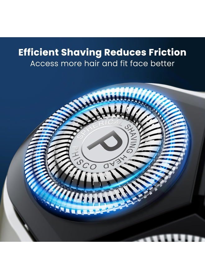 Phisco 203D-6A Replacement Shaver Heads (3-Pack) - ValueDuo Upgrade for RMS8112 Series | Waterproof Universal Fit Electric Razor Heads | Enhance Your Grooming Routine - Image 2