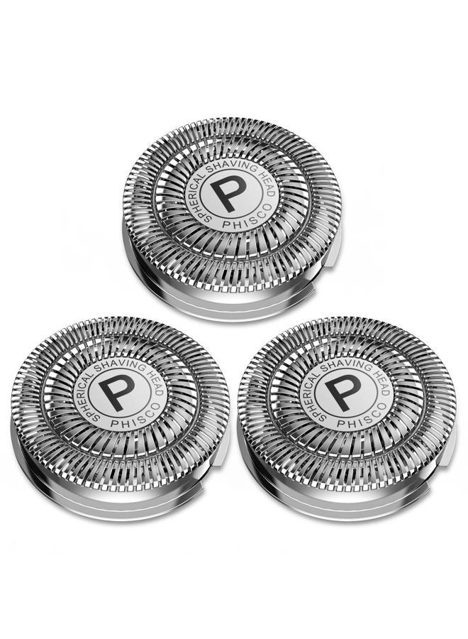 Phisco 203D-6A Replacement Shaver Heads (3-Pack) - ValueDuo Upgrade for RMS8112 Series | Waterproof Universal Fit Electric Razor Heads | Enhance Your Grooming Routine - Image 1