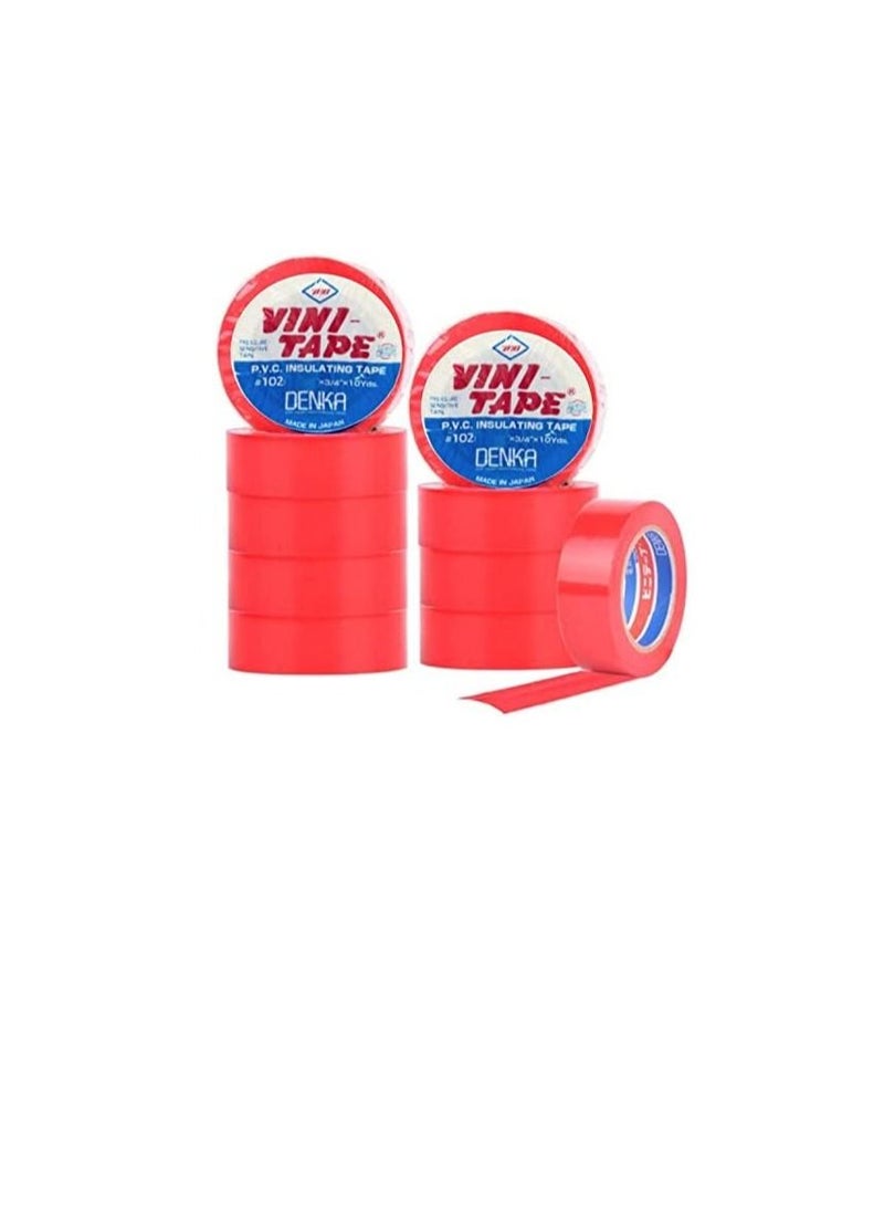 Vini Electrical Insulation Tape- 10 Pieces (Red) - Image 3