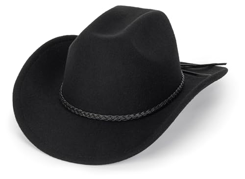 XuoAz Western Cowboy Hat for Men Women Classic Roll Up Fedora Hat with Buckle Belt(Size:S-M) - Image 1