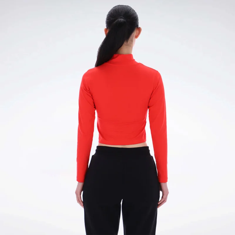 Reebok Reebok Jade Long Sleeve Roll Neck Slim Crop Top - Energy Red