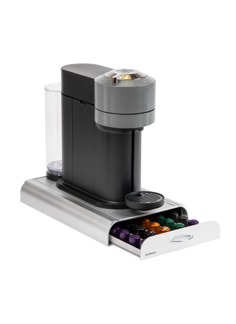 Mind Reader Nespresso Compatible Capsule Drawer Countertop Coffee Pod Holder Storage 925L x 15W x 2H Silver