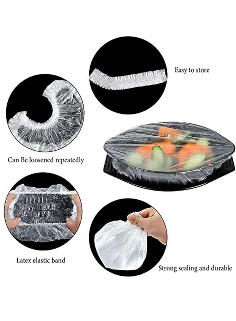 SYOSI Fresh Keeping Bags Stretchable Plastic Food Wraps Reusable Elastic Food Storage Covers Plastic Sealing Elastic Stretch Bowl Lids Universal Kitchen Wrap Seal Caps (100pcs)  - Image 5