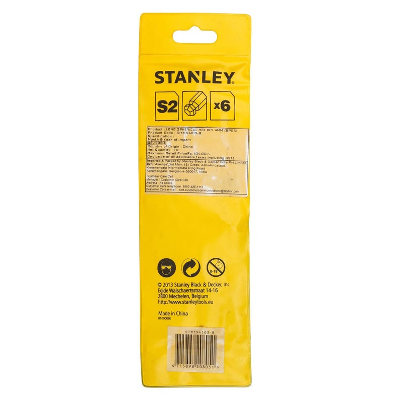 Stanley STANLEY STMT941038 Long Ball End Hex Key4mm  - Image 2