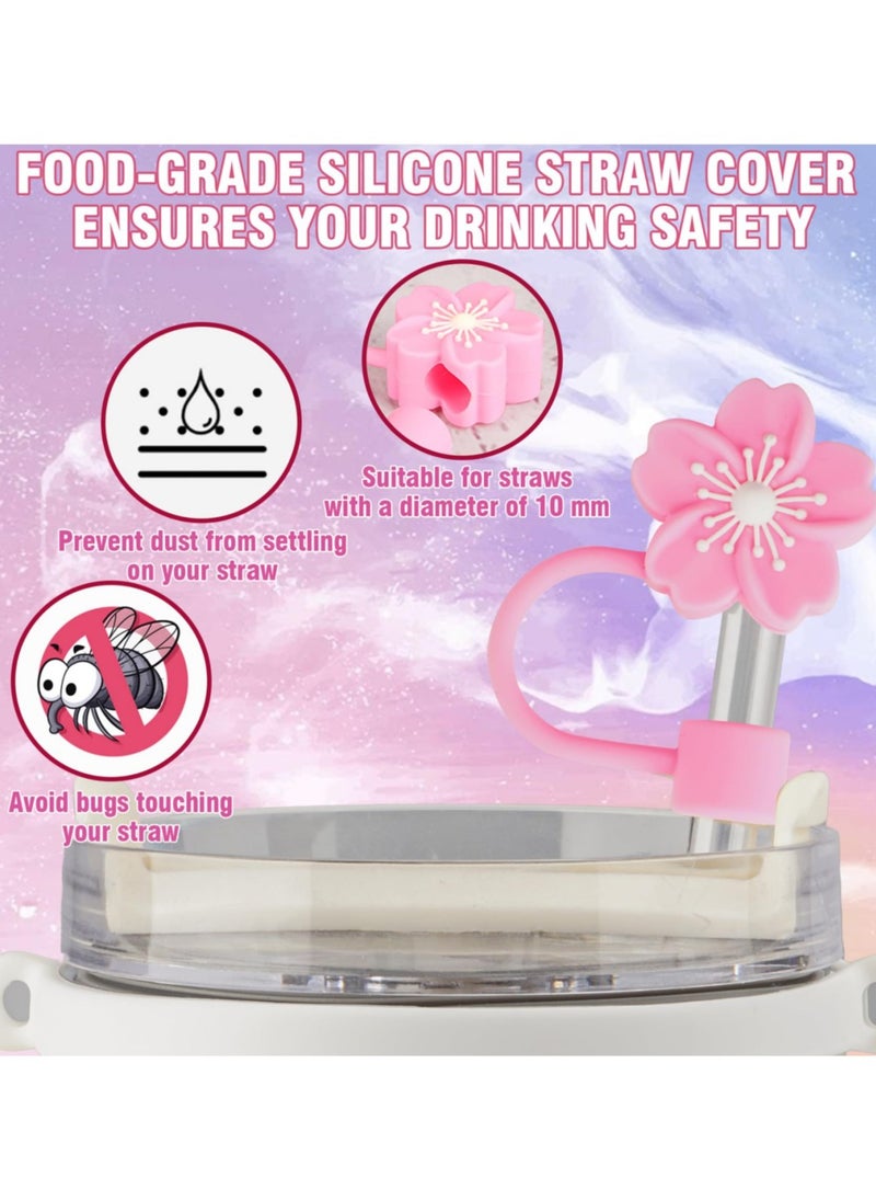 7Pcs Stanley Cup Accessories Set, Stanley Accessories 40 oz, Accesorios Stanley with Food-Grade Stanley Straw Cover, Stanley Tumbler Accessories Beautify Your Cup, Unique Gifts for Women,Pink