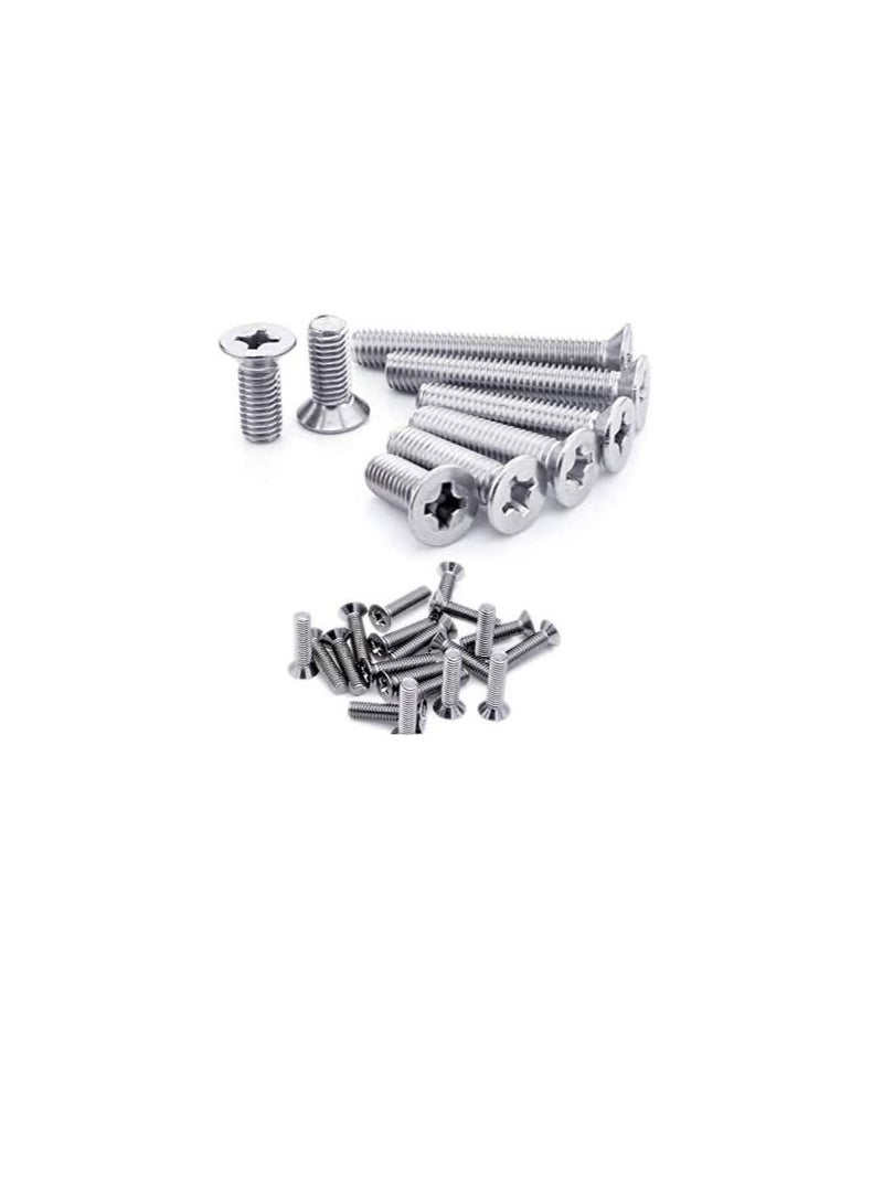 Machine Screw CSK Philip & Countersunk Head for DIY Electrical & Kitchen Furniture Pull Cabinet Door Handles Pack of 25 (M3.5 X 30 MM) - Image 1