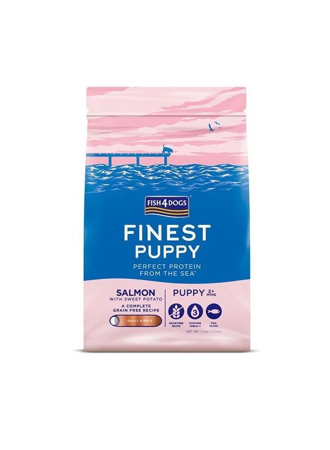 (فيش٤دوجس) طعام جاف للجراء من Fish4Dogs (مجموعة Finest) بنكهة السلمون وحبيبات صغيرة - 1.5 كجم - Image 2