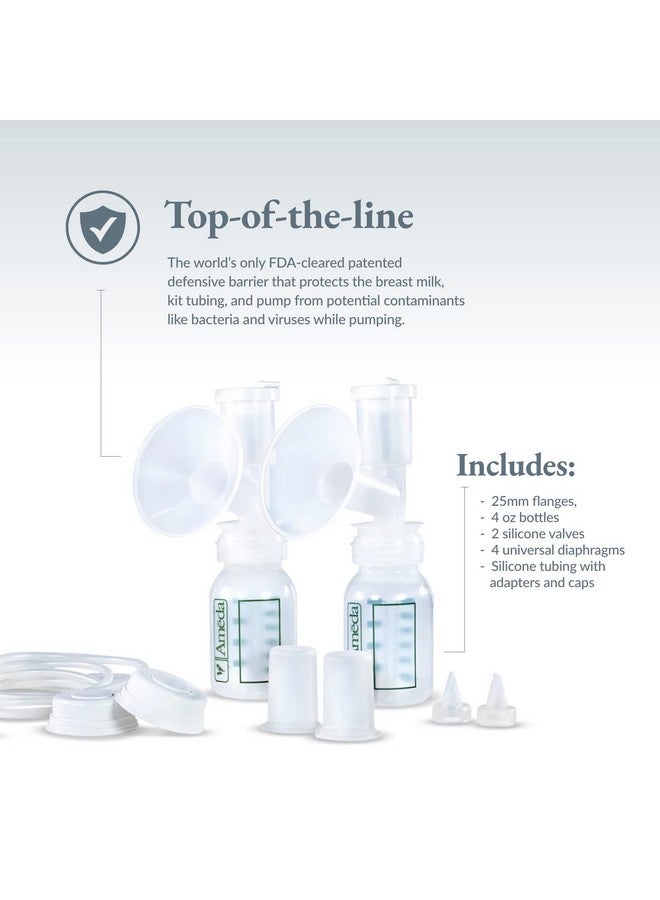 Ameda Hygienikit Universal Milk Collection System | Hands Free Breast Pump Accessories | (New & Improved) | Breastfeeding Supplies | Pumping Essentials | Flanges, Bottles, Valves, Diaphragms & Tubing - Image 2