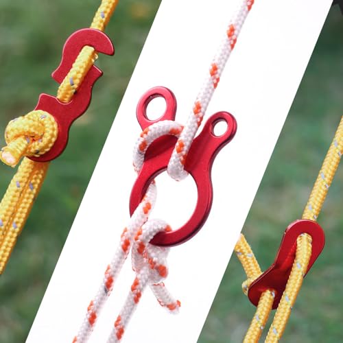 YERGOFE Tent Stakes Tent Rope Tensioner - 36PCS - 3 Type Alloy Camping Tent Guyline Cord Adjuster Combination Camping Gear, Red, ZPSSK36PCS - Image 3