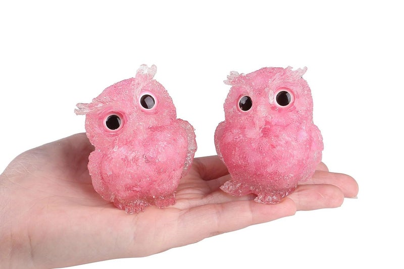 LAIDANLA Rose Quartz 2.4"" Owl Statue Natural Healing Crystal Cute Owl Animal Pink Figurine Pocket Sculpture Reiki Spiritual Energy Gemstone Home Office Room Desk Decor Gifts for Women Men - Image 3