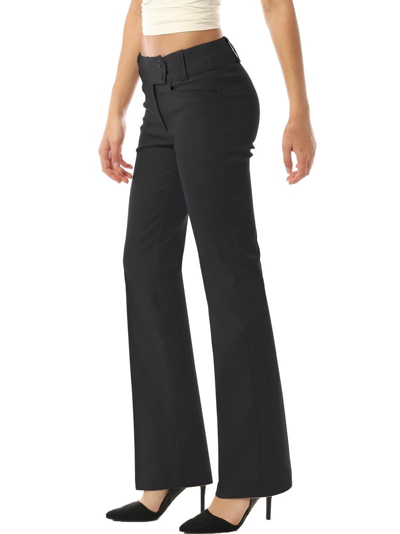 MixMatchy Women's Ultra Stretch Lux Comfort with Flex Motion Bootcut Dress Pants Work Business Office Trousers Black XS - Image 1