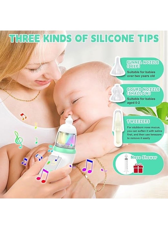 Rechargeable electric nasal aspirator for children, multiple suction levels, waterproof design, soft silicone tips, quiet operation with soothing properties. - Image 4
